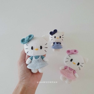 PDF Pattern-Crochet Amigurumi | White kitty cat kawaii Pattern Digital Download in English | Cute Crochet Pattern