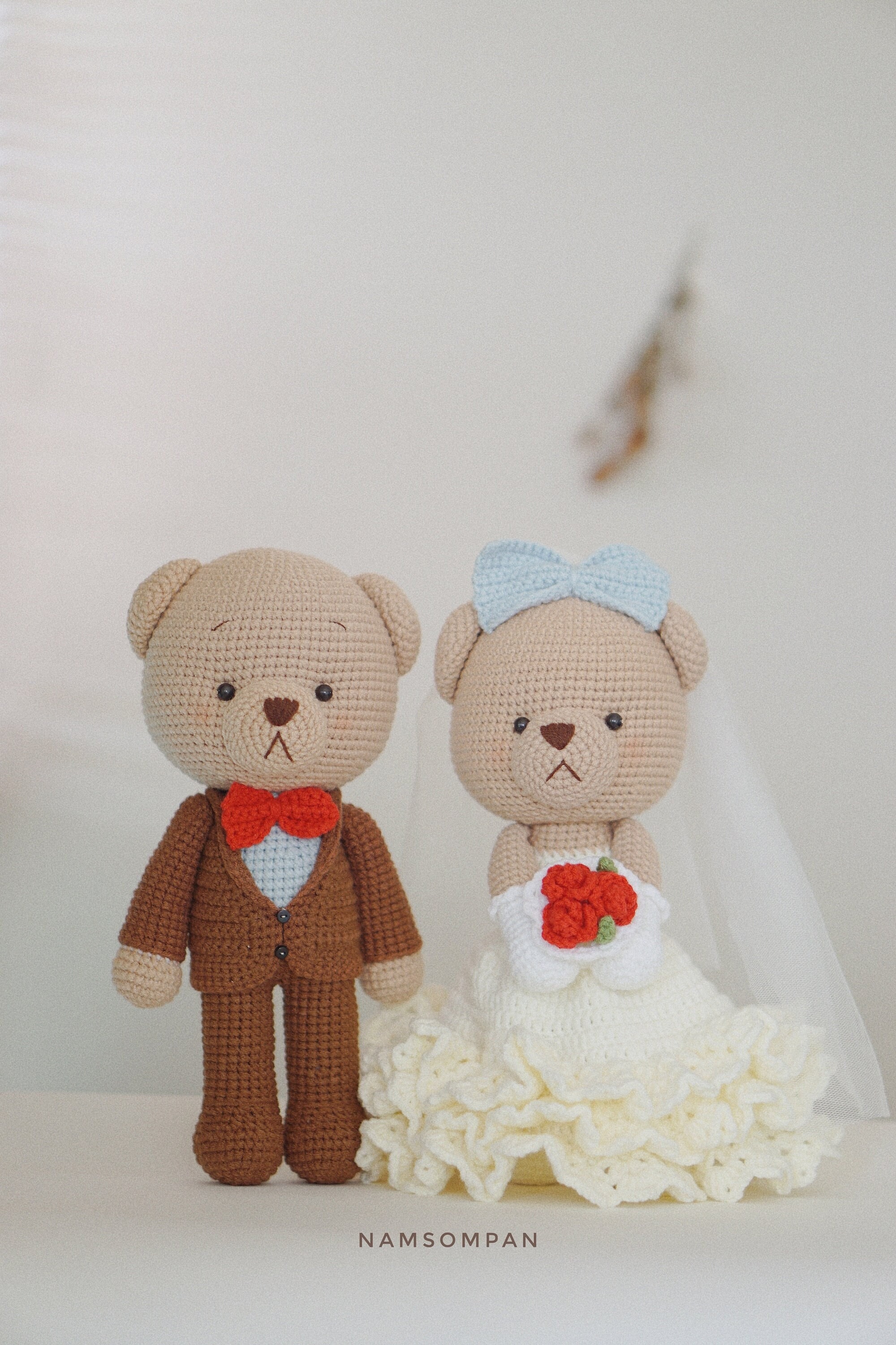 Crochet Wedding Bear Amigurumi Pattern | Bride & Groom (PDF