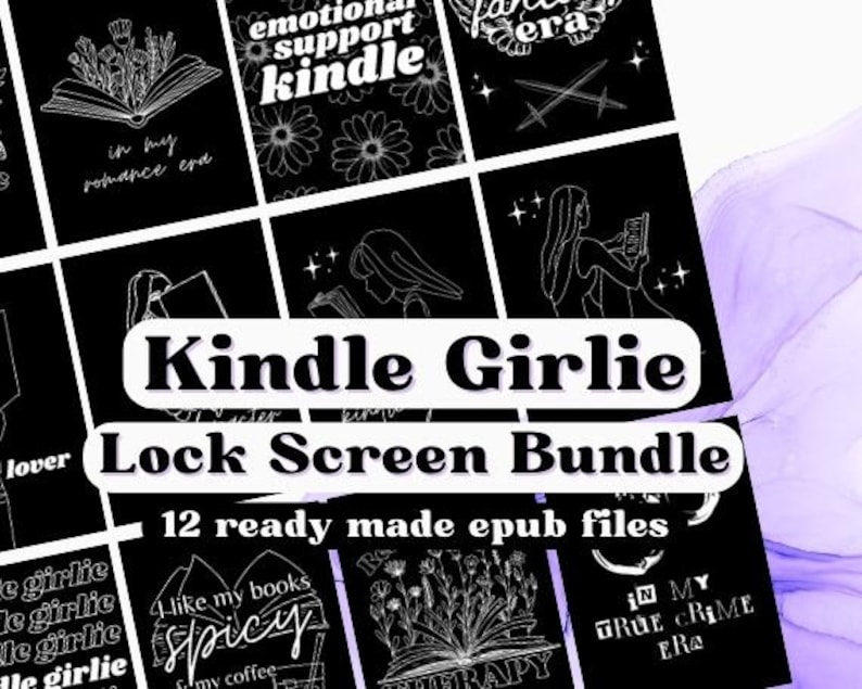Kindle Girlie Lock Screen Bundle 12 EPUB Files Etsy
