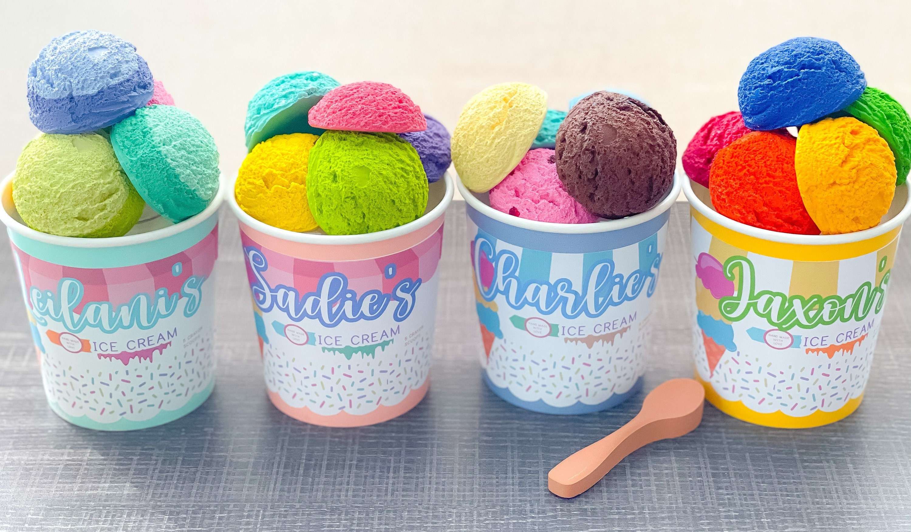 Personalized Ice Cream Crayons Kids Gift Summer Etsy