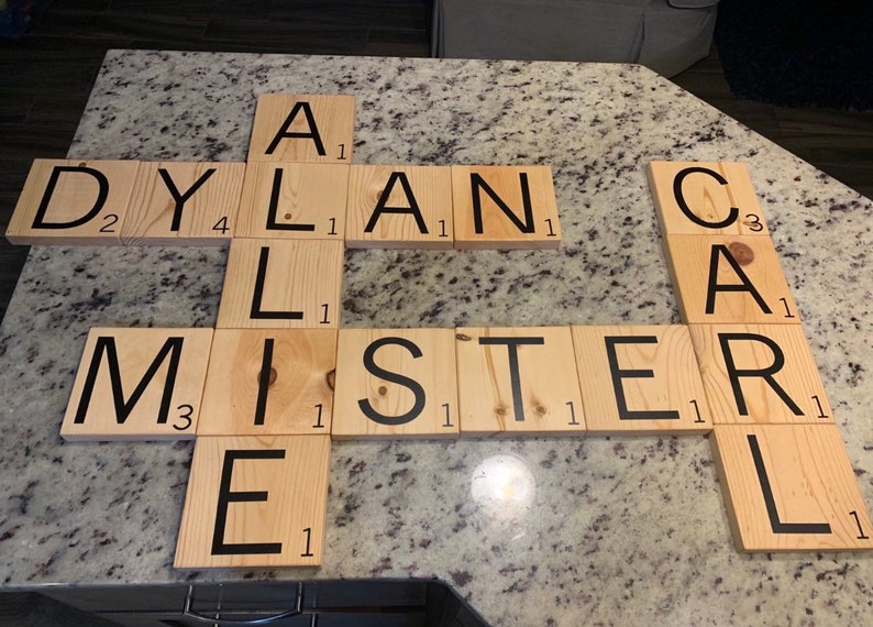 Scrabble tile wall art large scrabble pieces gallery wall | Etsy