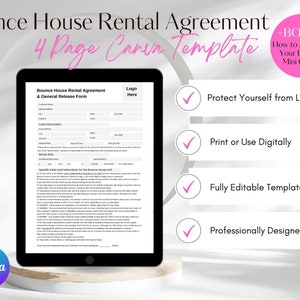 Bounce House Rental Agreement Downloadable Printable Bounce Etsy