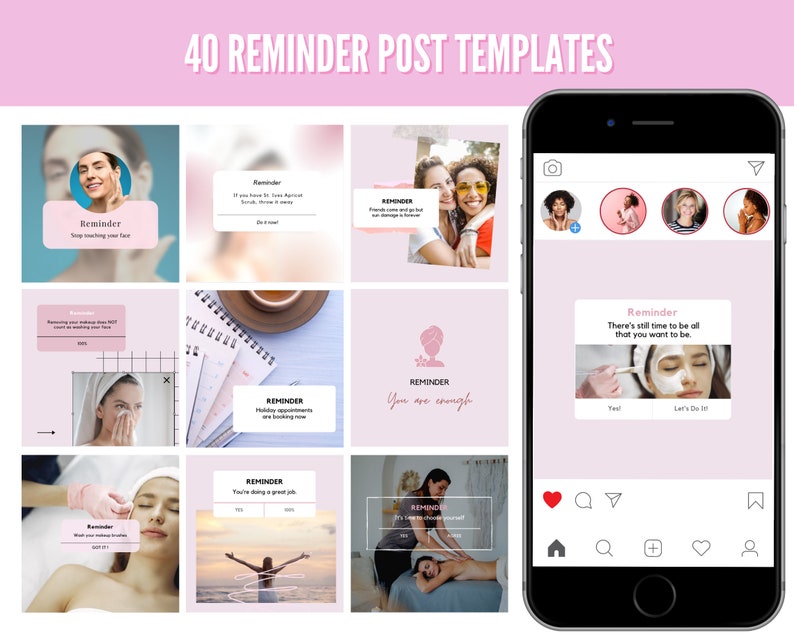 Editable Skincare Instagram Templates for Estheticians (Canva) image 7
