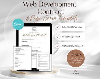 Web Development Contract: 6-Page Editable Canva Template