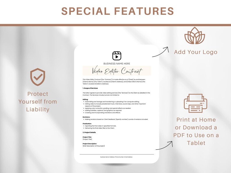 Video Editor Contract Template: Editable Canva Template (digital ...