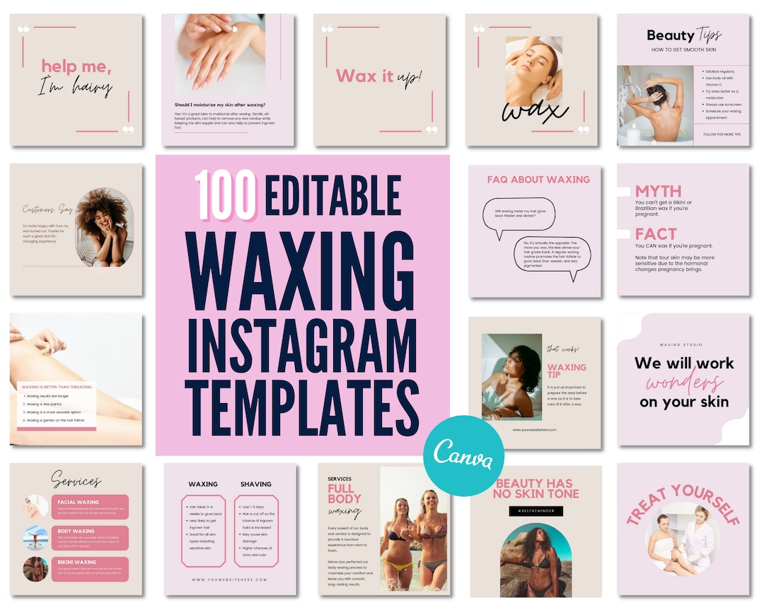 Body Waxing Instagram Templates, Feminine Instagram, Body Waxing Quotes