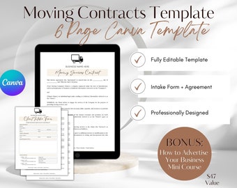 Moving Contracts Template Moving Services Contract Moving - Etsy