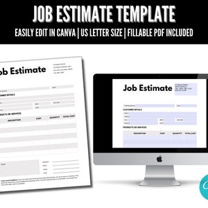 Plantilla de presupuesto de trabajo imprimible, plantilla de propuesta de trabajo, plantilla de presupuesto de trabajo editable, plantilla de presupuesto de trabajo de construcción