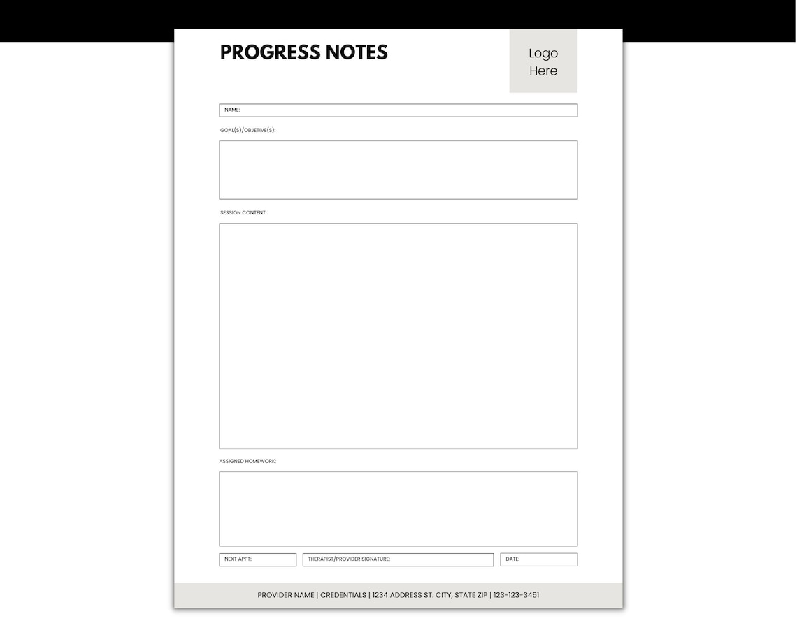 Editable Therapy Progress Notes Template, Mental Health Forms (canva ...