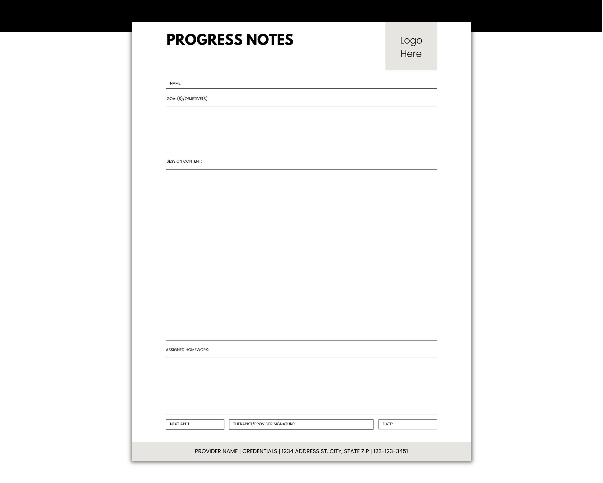 Editable Therapy Progress Notes Template, Mental Health Forms (canva ...