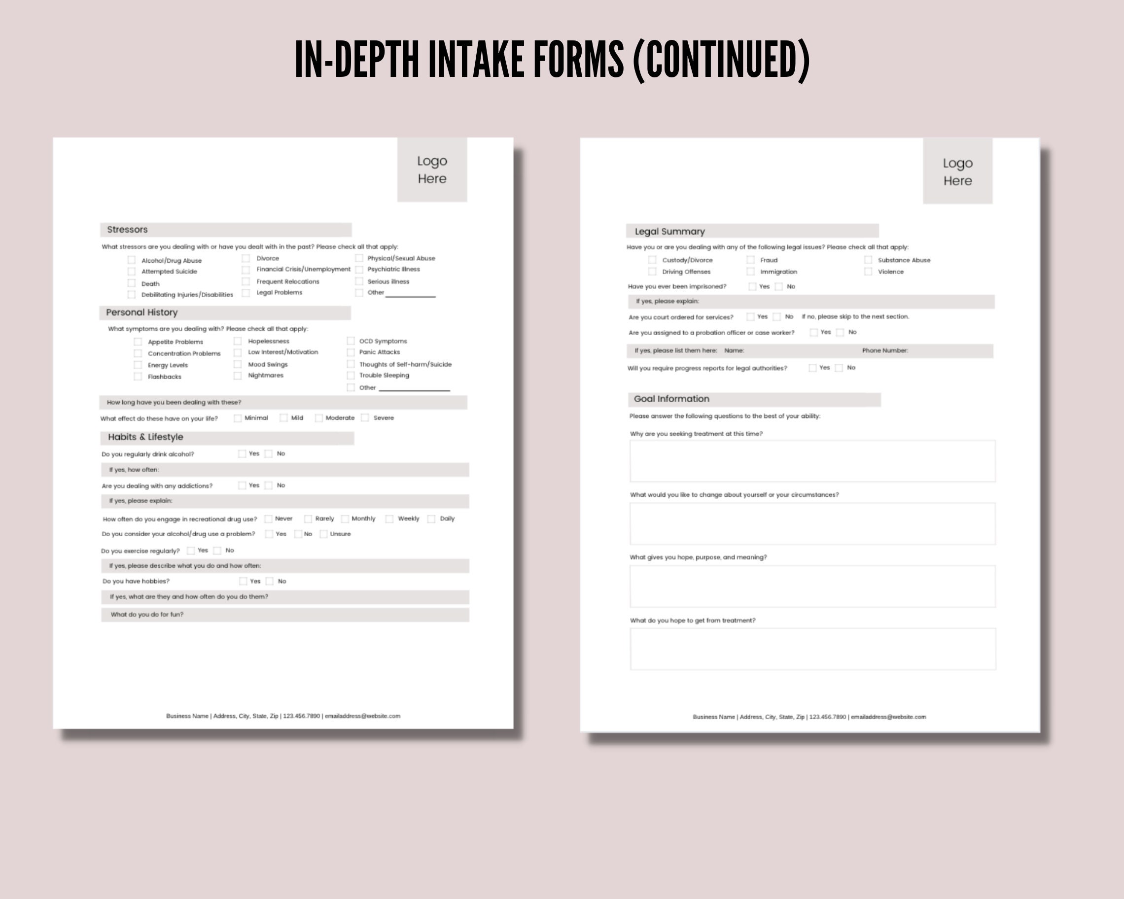 Counseling Intake Form Informed Consent for Counseling and - Etsy