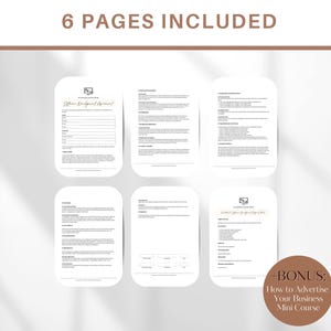 Op de afbeelding: Een zes pagina's tellende gids met de titel "Offer Blueprint" met een bonus-minicursus over hoe je je bedrijf kunt adverteren. De gids bevat secties over "Aanbieding maken", "Aanbieding lanceren", "Aanbieding optimaliseren" en "Aanbieding analyseren".