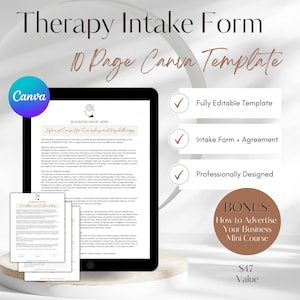 Counseling Intake Form, Informed Consent for Counseling and Psychotherapy, Counseling Intake Form Template, Mental Health Intake Form