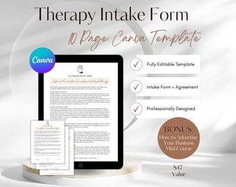 Counseling Intake Form, Informed Consent for Counseling and Psychotherapy, Counseling Intake Form Template, Mental Health Intake Form