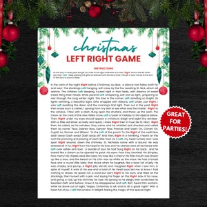 Left Right Christmas Game, Christmas Party Game, Pass the Gift Christmas Game, Christmas Pass the Prize, Christmas Pass Game