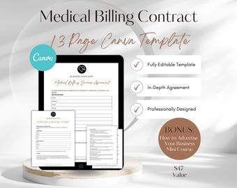 Medical Billing Contract Template: Editable BAA Agreement (Canva)
