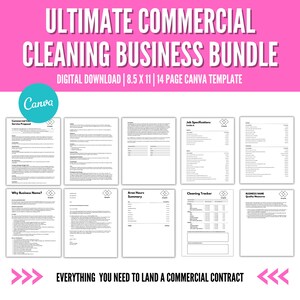 Cleaning Business Forms, Commercial Cleaning Proposal, Cleaning Agreement, Cleaning Contract, Commercial Janitorial Cleaning Business,