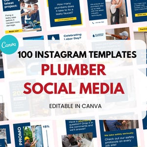 Plumber Instagram Templates, Plumbing Business, Plumber Social Media Posts, Plumber Instagram Posts, Social Media for Plumbing Companies