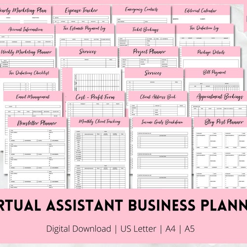 Personal Assistant Business Planner Virtual Assistant Etsy