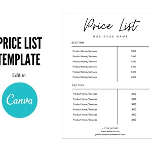 Editable DIY Hair Price List Template Salon Price List - Etsy
