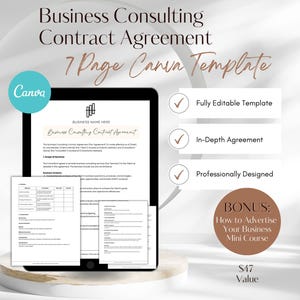 Contract Template Consultant, Business Consulting Contract, Business Consulting Agreement, Management Consulting Proposal Template