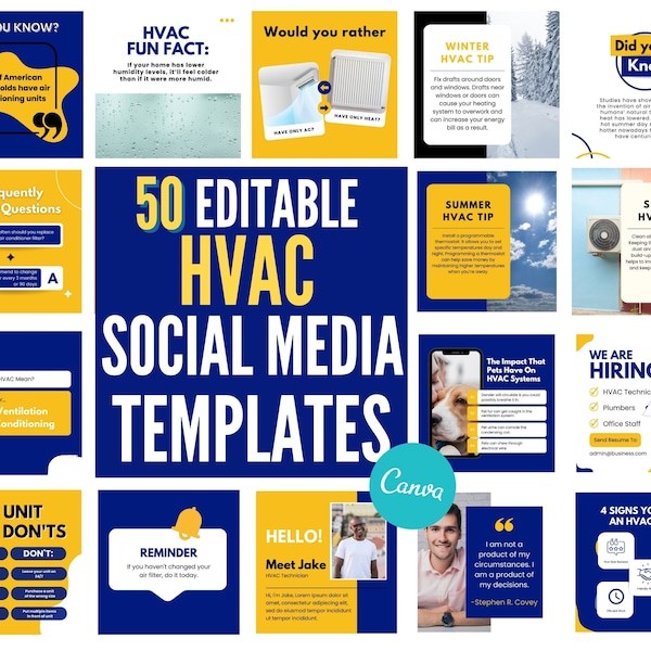 HVAC Social Media Posts, HVAC Business Templates, HVAC Advertising Templates, Social Media Marketing, Social Media Ideas