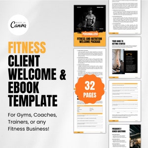 Personal Trainer Welcome Pack Template, Fitness Ebook, Fitness Onboarding, Fitness Business, Nutrition Ebook, Fitness Coach Canva Templates
