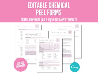 Editable Chemical Peel Consent Forms, Editable Esthetician Forms