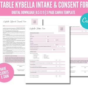 Editable Kybella Intake Form, Consent Form PDF, Esthetician Business, Salon Forms