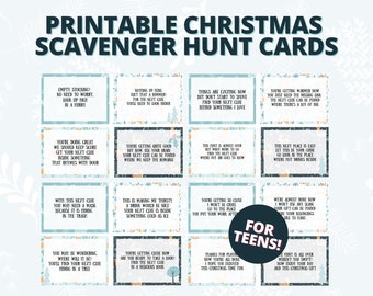 Printable Christmas Scavenger Hunt Clue Cards (PDF)