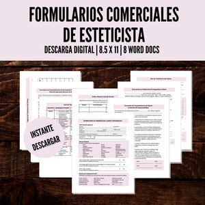 Spanisch (ESPAÑOL) Formularios Comerciales de Esteticista, Kosmetikerin Geschäftsformen in spanischer Sprache