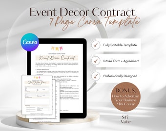 Event Decor Contract Template, Event Decoration Contract, Party Decor Rental Contract, Event Decor Rental Agreement, Event Decor Contract