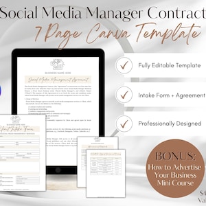 Social Media Manager Contract, Contract for Social Media Manager