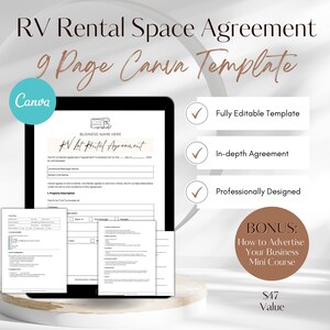 RV Rental Space Agreement, Long Term RV Space Rental Agreement, RV Space Rental Agreement Template, Printable rv Space Rental Agreement