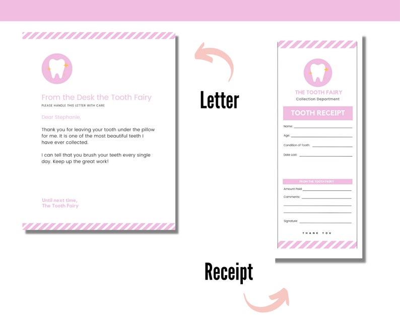 Tooth Fairy Letters Printable Tooth Fairy Letter Kit Tooth - Etsy