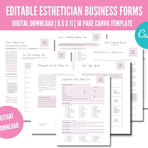 Editable Esthetician Forms, Facial Consultation Forms, Patient Facial Intake Forms, Skincare Business Forms, Facial Consultation Form