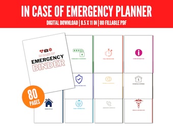 Emergency Binder, Death Planner, Disaster Planner, Funeral Planner, Legacy Planner, In Case of Emergency Plan