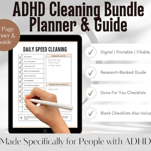 ADHD Cleaning Bundle, ADHD Home Planner, ADHD Chore Chart, Cleaning Checklist, Neurodivergent Leaning Schedule, Cleaning Checklist