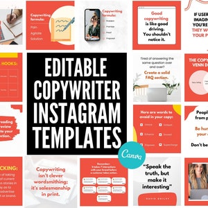 Copywriter Social Media Templates, Copywriter for Social Media, Copywriting Instagram Templates, Copywriting Templates