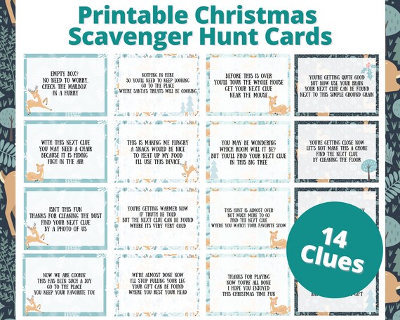 Printable Christmas Scavenger Hunt Cards Christmas Scavenger | Etsy