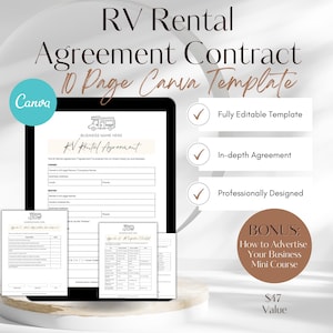 RV Rental Contract, RV Rental Agreement, RV Rental Contract Example, Camper Rental Agreement Template, Rv Rental Agreement Form