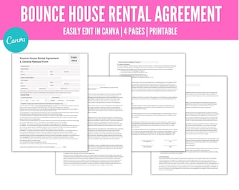 Editable Bounce House Rental Agreement & Waiver (Canva Template)