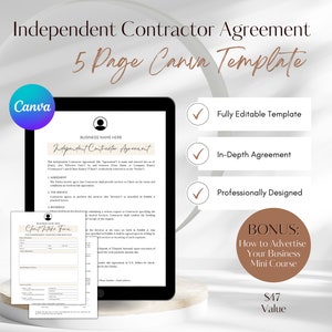 Independent Contractor Agreement Template, Contractor Agreement PDF, Contractor Contract, Form Independent Contractor Agreement