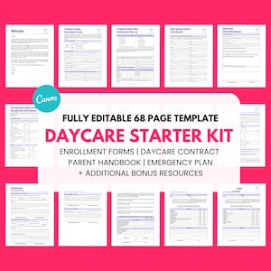 Daycare Forms, Daycare Contract, Daycare Starter Kit, Childcare Forms, Daycare Paperwork, Home Daycare Forms Complete Package, Preschool