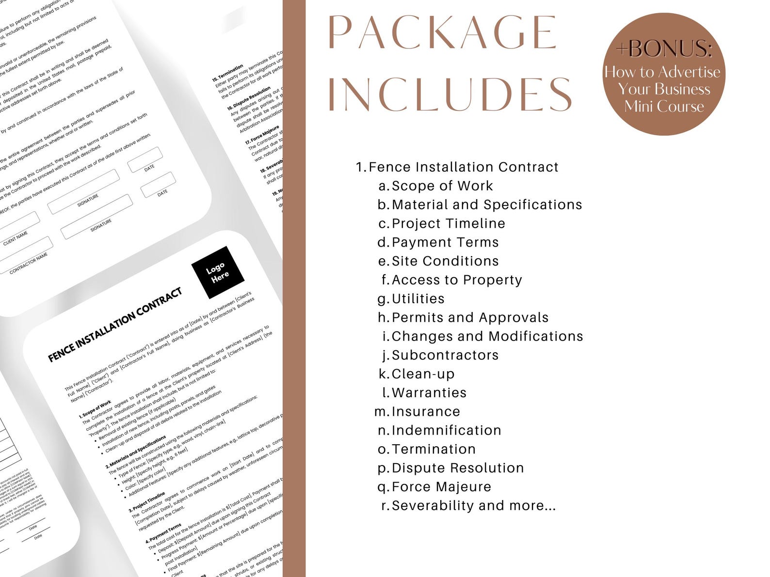 Fence Contract Template: Editable Fence Proposal (canva) - Etsy
