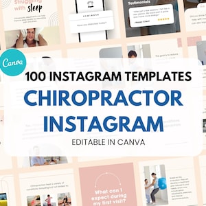Chiropractor Instagram Templates, Chiropractic Social Media Templates, Chiropractor Sign