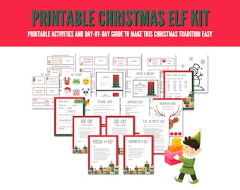 Elf Activity Kit Printable: Editable Christmas Games (Digital Download)