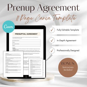 Prenup Prenuptial Agreement, Prenuptial Agreement Contract, Prenup Agreement Template, Marriage Prenup Agreement Wedding Prenuptial Contract