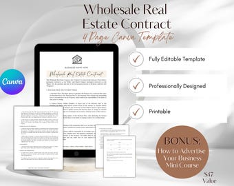 Real Estate Contract Template - Etsy