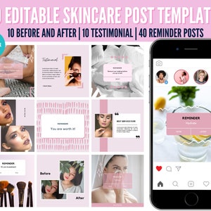 Reminder Posts Instagram, Reminder Posts für Social Media, Vorher und Nachher, Testimonial Templates
